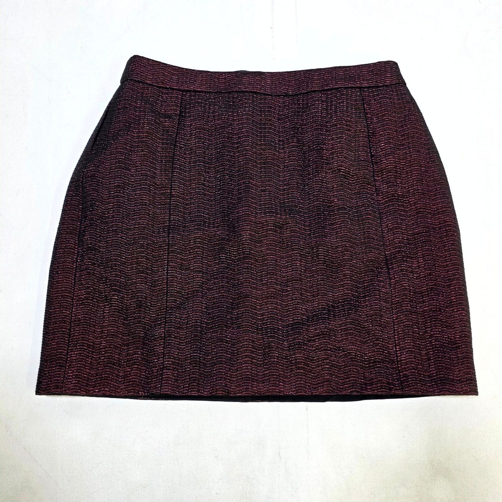 Dynamite Mini Skirt Womens S Burgundy Metallic Textured A-Line Party Night Out